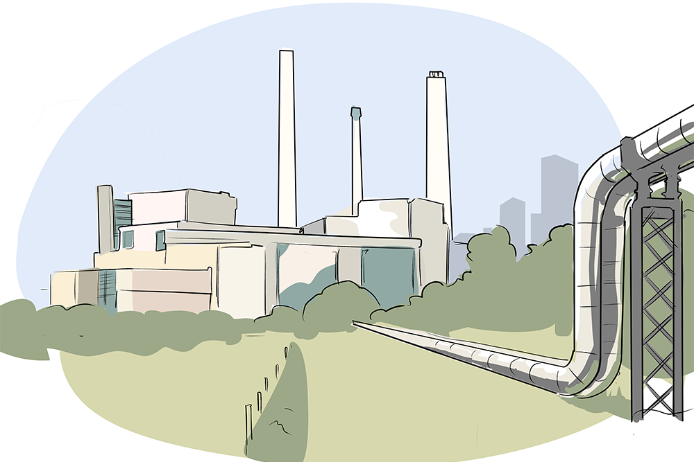 Illustration of a power station