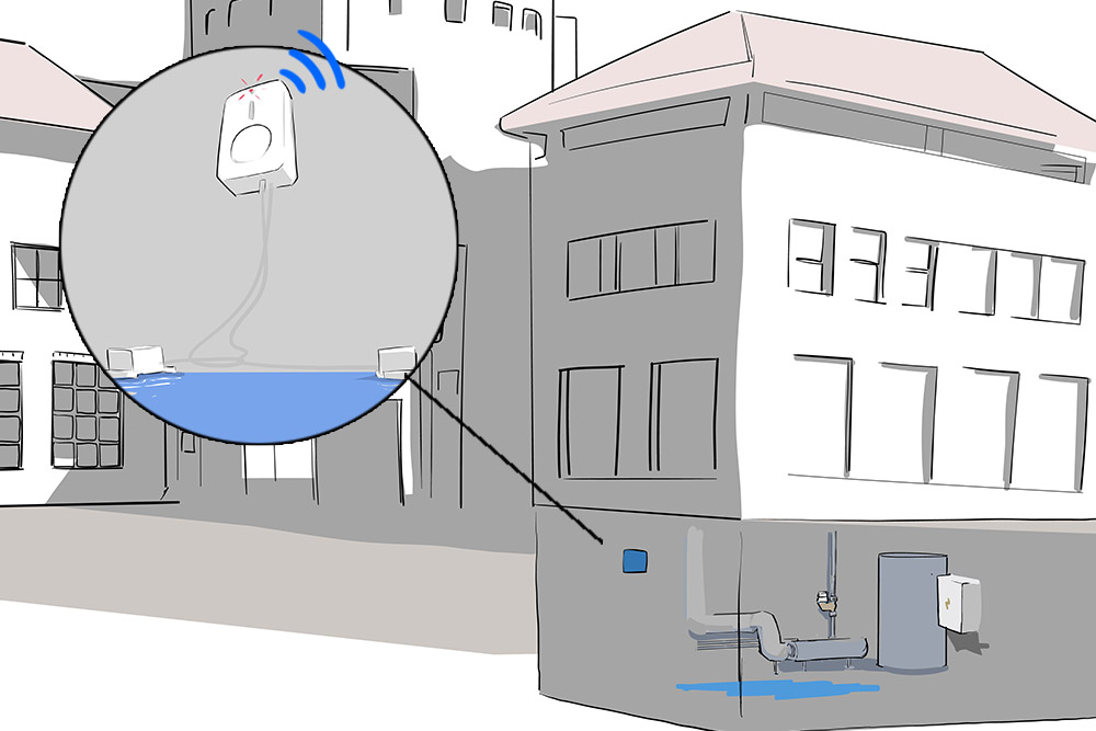 Illustration leakage detection in a cellar