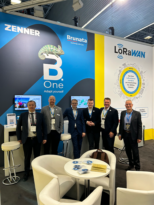 Team ZENNER and Brunata at the booth at the Enlit Europe 2025