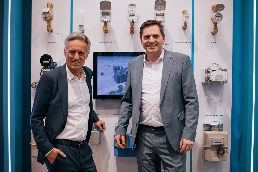 Alexander Lehmann and Zeljko Petrina at the ZENNER exhibition booth at E-world 2026